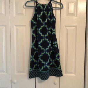 Gently Used Crown&Ivy Blue and Green Dress